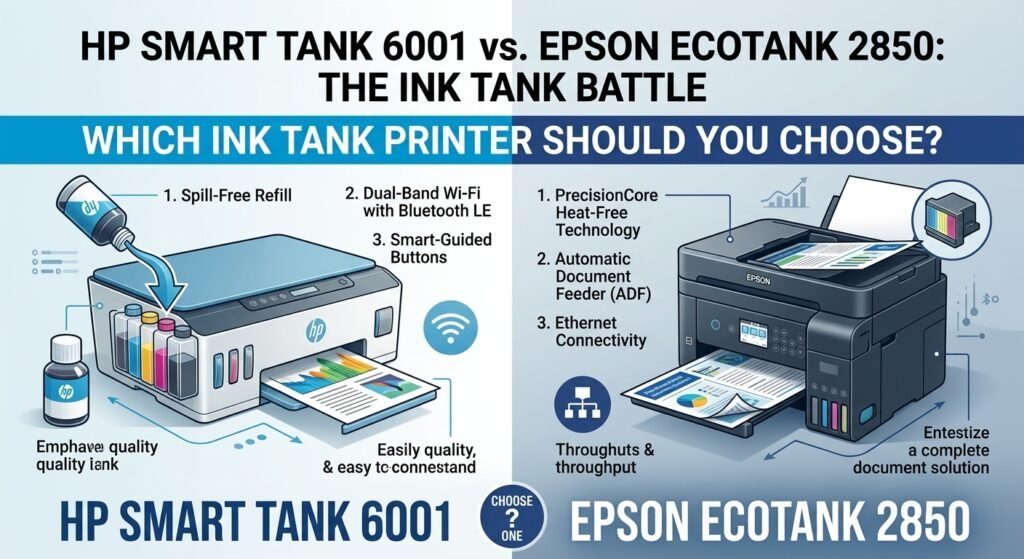 HP Smart Tank 6001 vs Epson EcoTank 2850